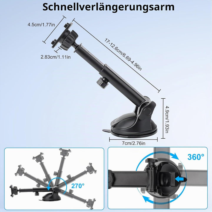 EEEKit 360°Saugnapfhalterung für tragbares CarPlay Display 7–10 Zoll, Ersatzhalterung für Armaturenb