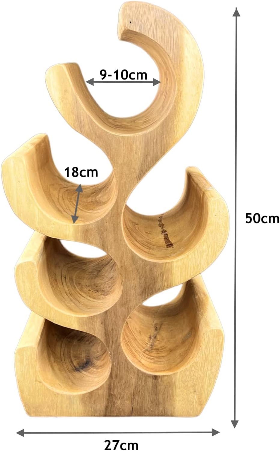 Weinregal Stehend Massiv Holz (50/70/100x27x18) Freistehender Weinhalter Massivholz Flaschenhalter (