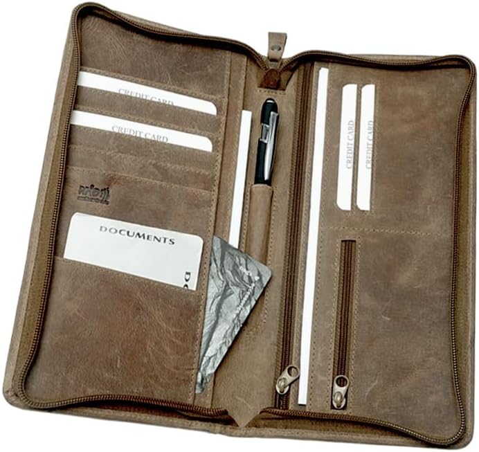 Reiseorganizer Leder Reisepasshülle Etui Dokumenten-mappe Leder Reise, Reisepass Organizer Familie,