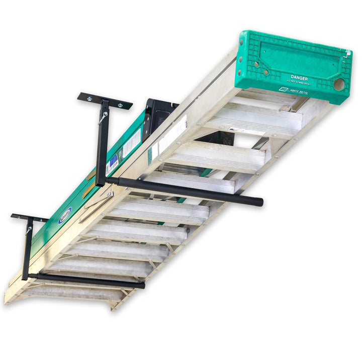 StoreYourBoard Verstellbare Leiter Deckenregal, Garagenaufbewahrung, Klappleitern, Verlängerungsleit