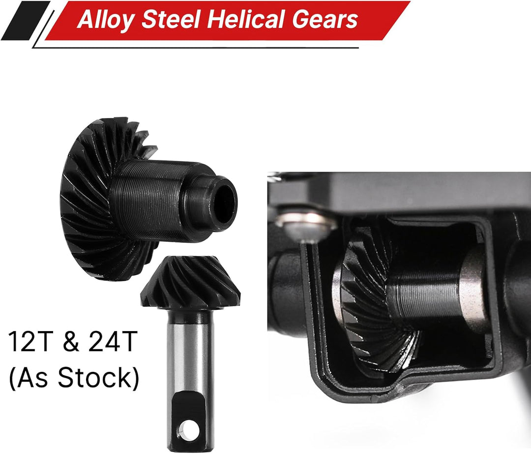 INJORA Vorder Hinter Achsen Set - +4mm Verlängerte Alu Komplett Achsen für TRX4M Upgrade 1/18 RC Cra