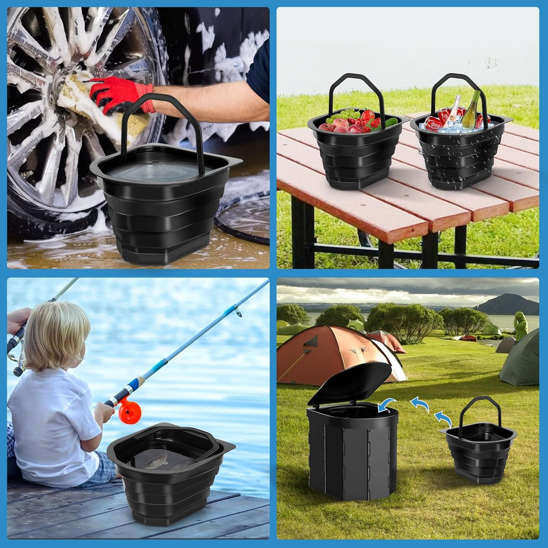 WADEO Tragbare Campingtoilette mit Abnehmbarer Einlage, Klapptoilette für Erwachsene und Kinder, Fal