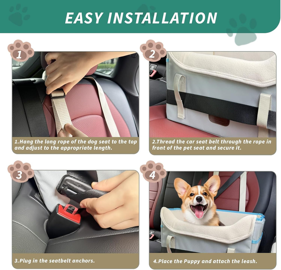 Hundesitz Auto, Hundekorb Auto RüCksitz, Wasserdicht, Faltbar mit Clip-On Sicherheitsleine, Hunde Au