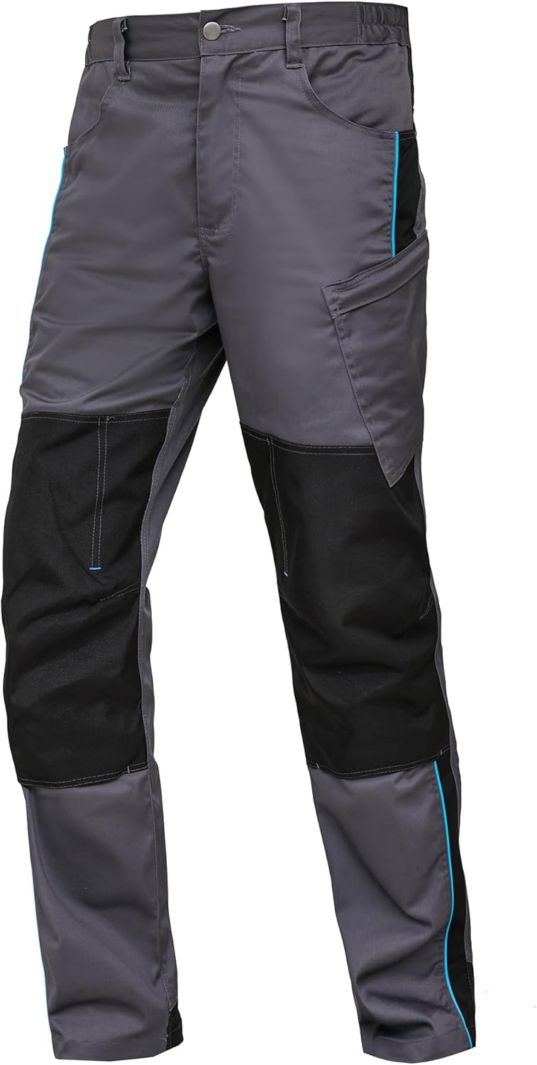 WORK IDEA Herren Stretch-Arbeitshose mit zahlreichen Taschen und Werkzeugtaschen Grau 46, Grau 46