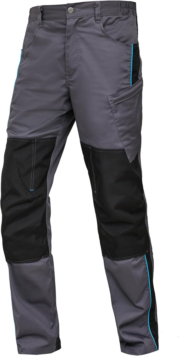 WORK IDEA Herren Stretch-Arbeitshose mit zahlreichen Taschen und Werkzeugtaschen Grau 46, Grau 46
