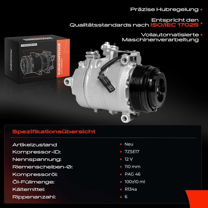 Frankberg Klimakompressor Kompatibel mit E-Klasse W213 AMG E43 E400 3.0L 3.5L 2016-2022 E-Klasse T-M