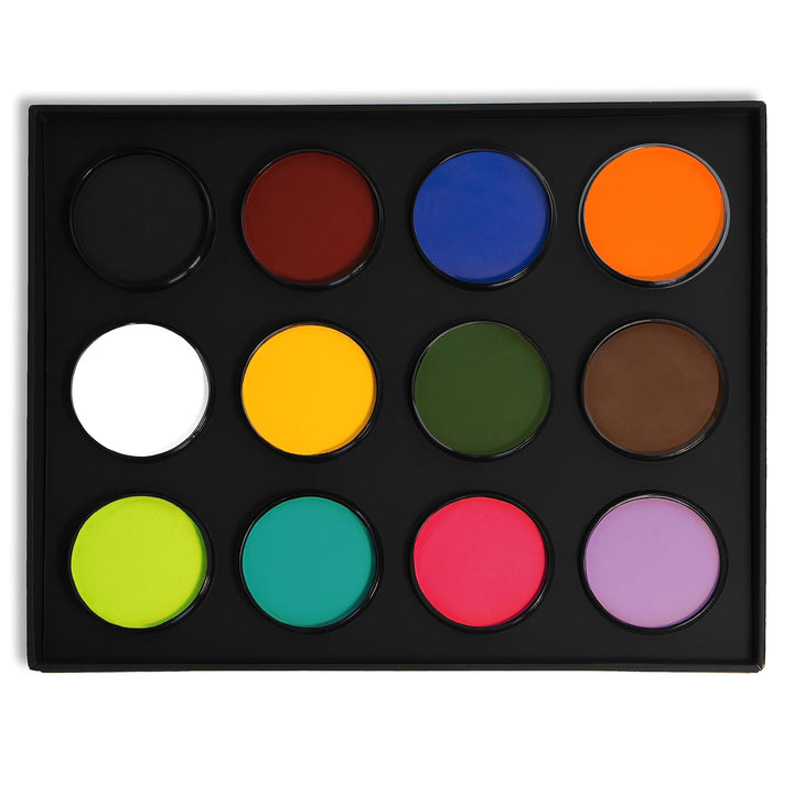 Mehron Paradise Make-up AQ 12 Color Pro Palette | Nachfüllbare Körper- und Gesichtsfarbenpalette | P