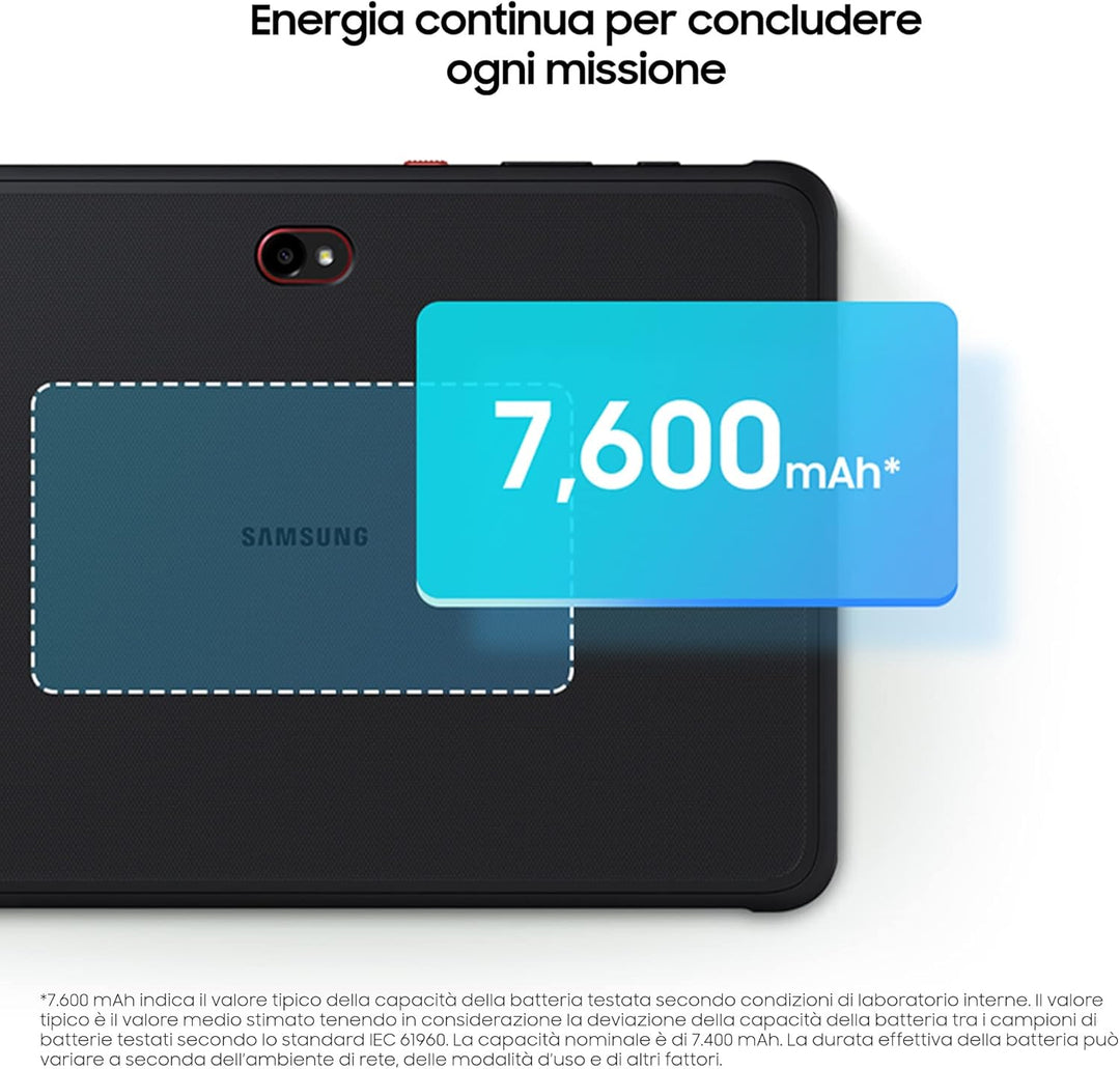 Samsung Galaxy Tab Active4 Pro Tablet Android 10,1 Zoll WLAN RAM 4GB 64GB 12 Black [Italienische Ver