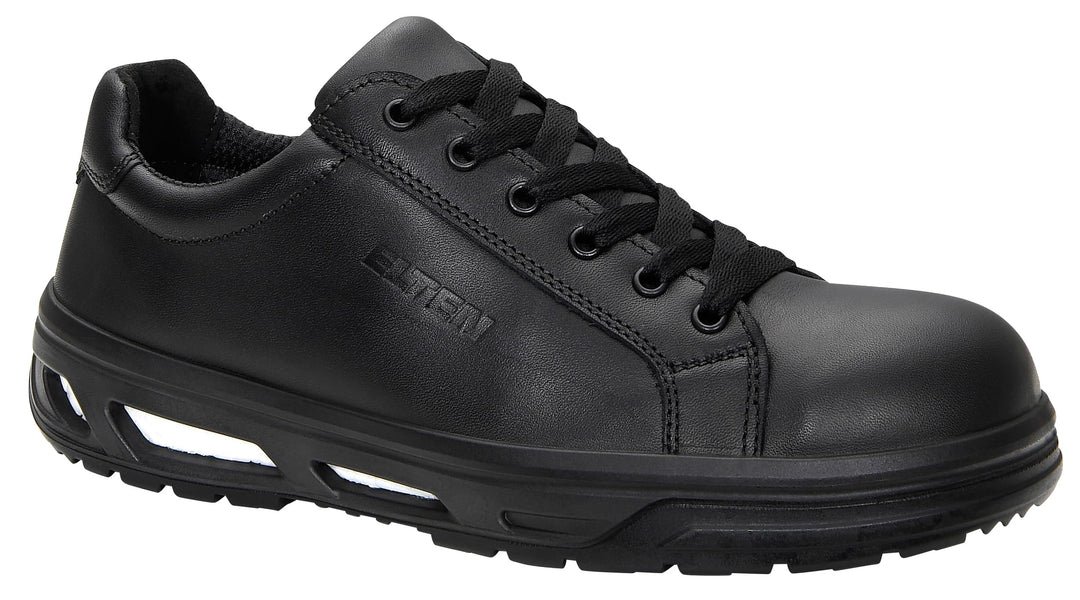ELTEN Sicherheitsschuhe Noel XX10 Black Low ESD S2, Damen und Herren, Leder, Stahlkappe, leicht, spo