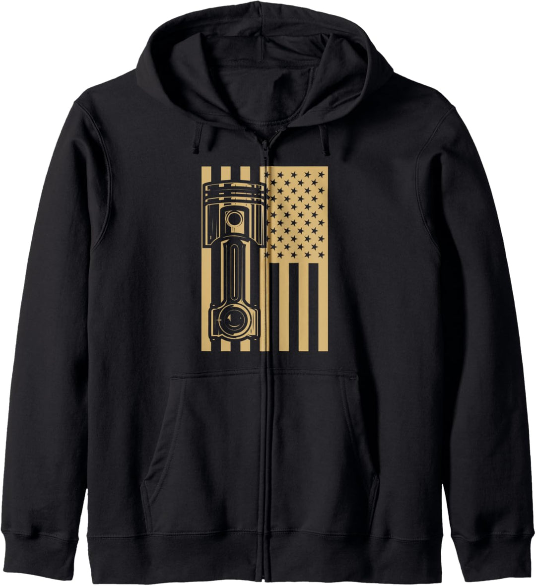 American Flag Auto Motor Kolben Vintage Classic Car Gear Guy Kapuzenjacke