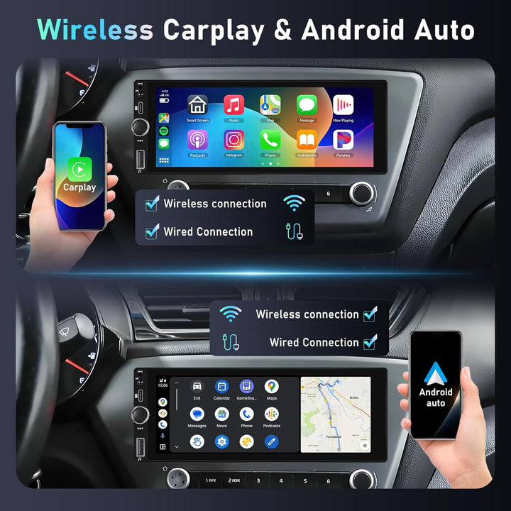 Carplay Autoradio 1 Din 2G+64G, Podofo 6,86 Zoll Touchscreen Autoplayer mit DAB+, BT/FM/RDS/Navi/Len