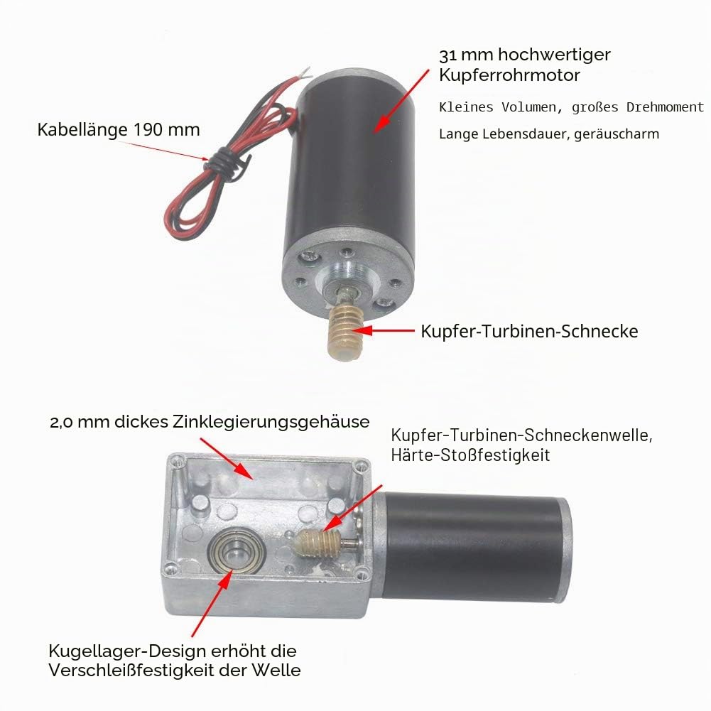 DC 12V Getriebemotor Hohe Torsionsgeschwindigkeit Reduzieren Sie den elektrischen Getriebemotor Umsc
