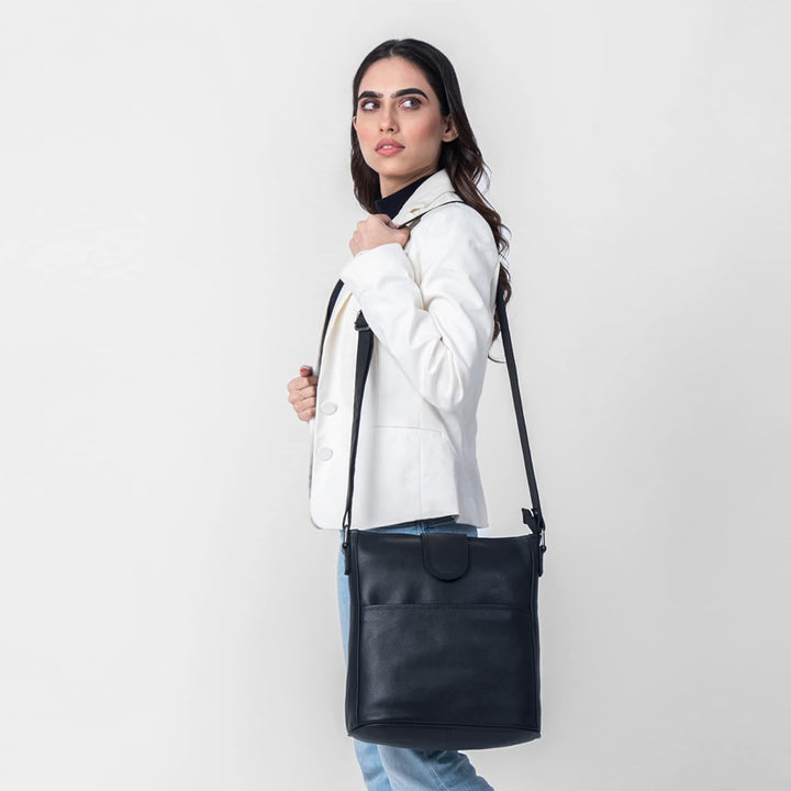 LEABAGS Leder Handtasche Damen I Premium Echtleder Umhängetasche I Damen Schultertasche I Damentasch