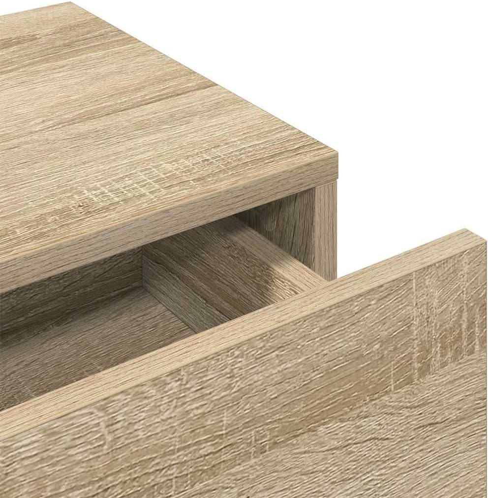 vidaXL Wandregal Mit Schubladen Sonoma-Eiche 100x36x19cm Holzwerkstoff, Wandschrank, Schweberegal, W