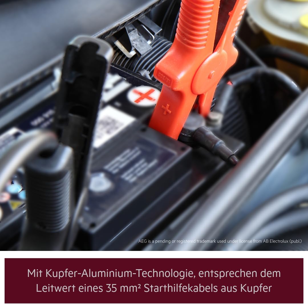 AEG Starthilfekabel 97205 SP 35 Alu-Tec, für 12 Volt und 24 Volt, in Aufbewahrungstasche, DIN 72553,