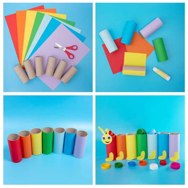 Braune Kartonröhren zum Basteln, Papierrollen für Klassenzimmer und Kunstprojekte, 36 Stück (3 versc
