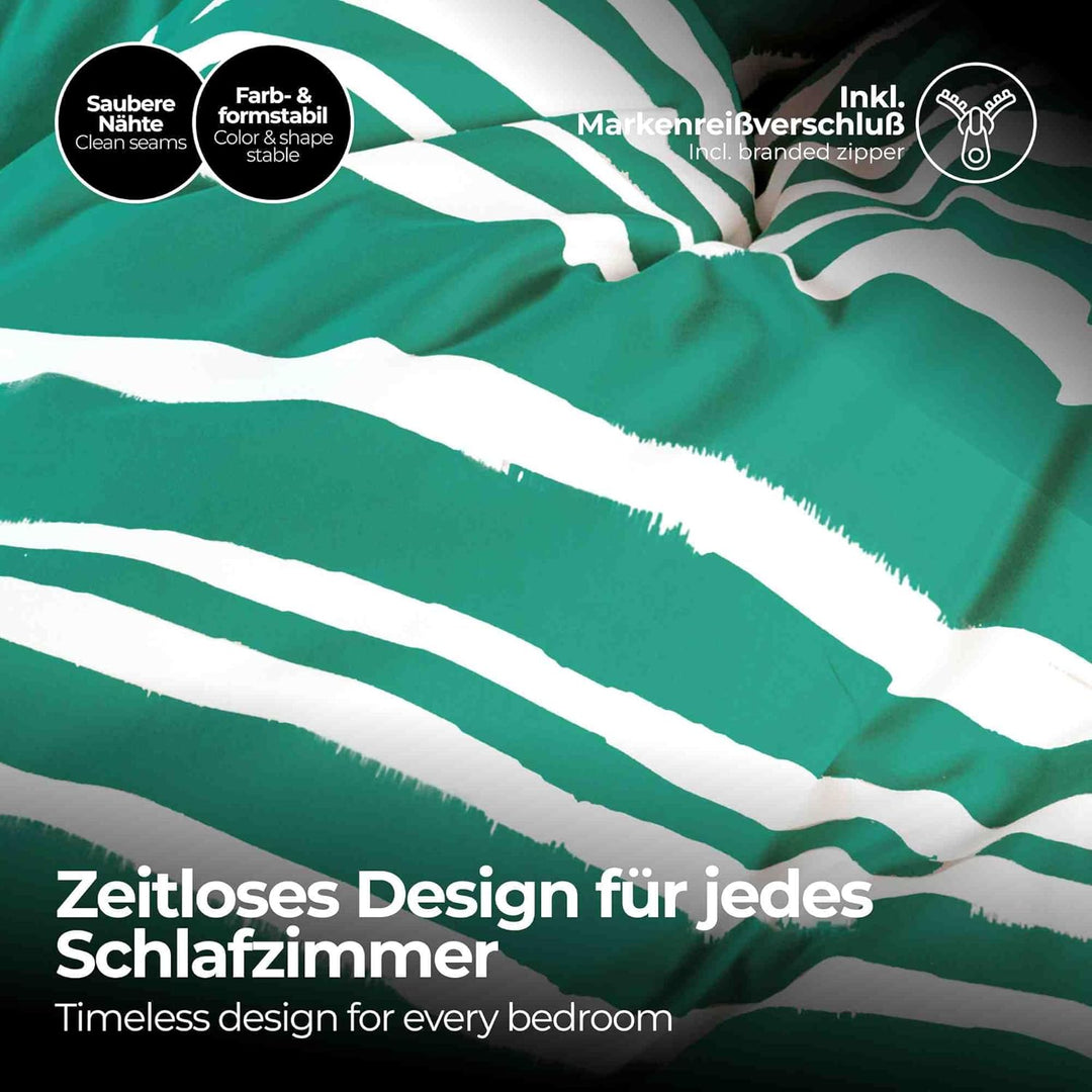 etérea Microfaser Bettwäsche 200x200 cm + 2Stk 80x80 cm - Ganzjahres Bettwäsche Bettbezug Carola Ges
