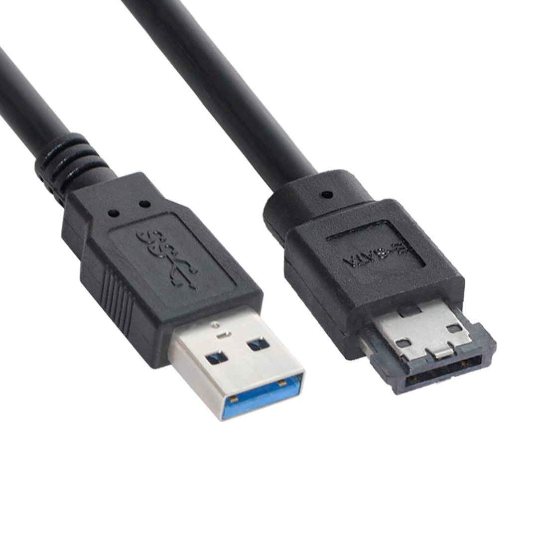 cablecc Kabel USB 3.0 zum Einschalten des eSATA DC5V-Adapters USB 2.0 zum Festplatten- / SSD- / ODD-