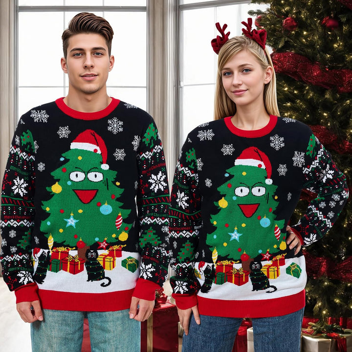 Belovecol Unisex Weihnachtspullover LED Ugly Christmas Sweater Pullover Langarm Strickpullover XL Ch