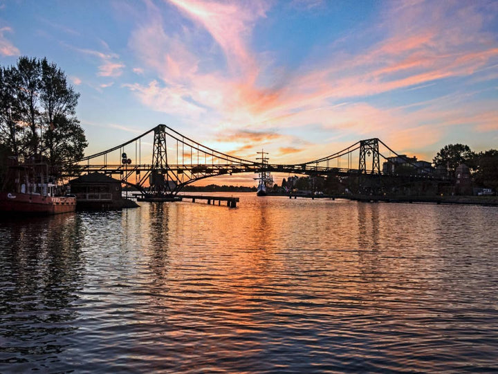 CALVENDO Puzzle Kaiser Wilhelm Brücke im Sonnenuntergang 1000 Teile Lege-Grösse 64 x 48 cm Foto-Puzz