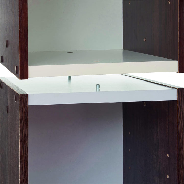 Iris Ohyama Platzsparendes Regal, Schlank, 2 Ebenen, Set aus 2, Braun, Verstellbar, Modular, Für Woh