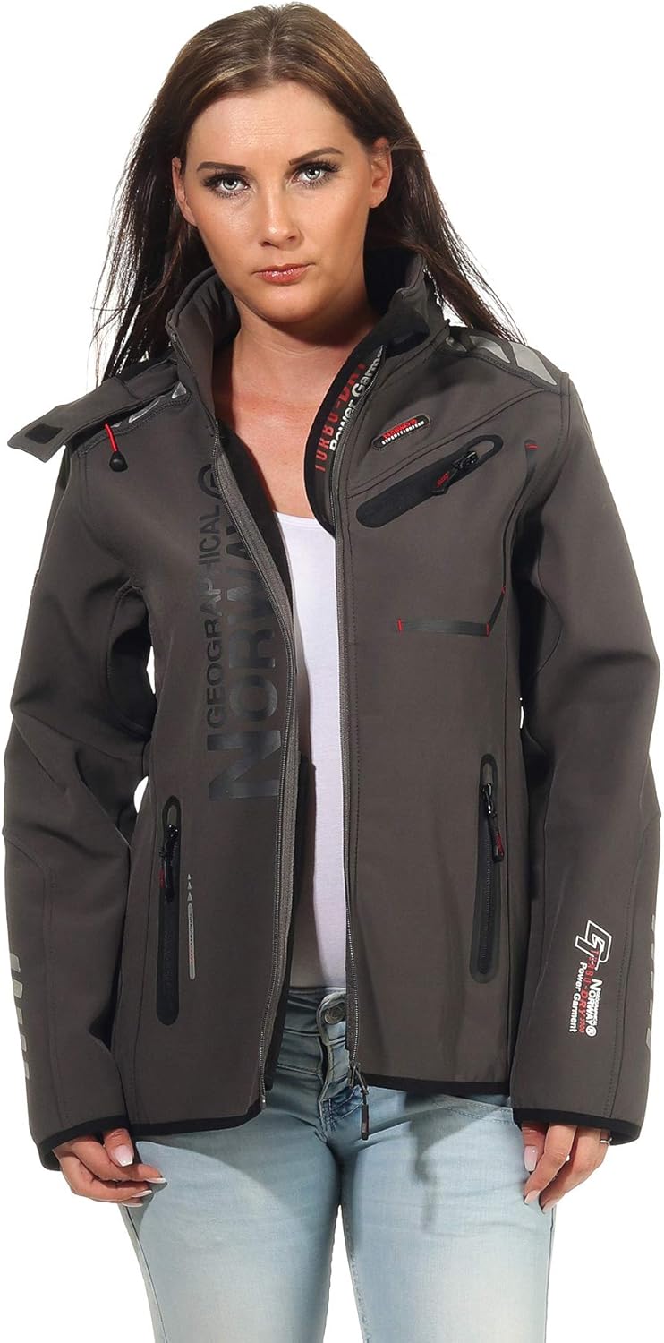 Geographical Norway Damen Jacke Softshell M Grau / Schwarz, M Grau / Schwarz