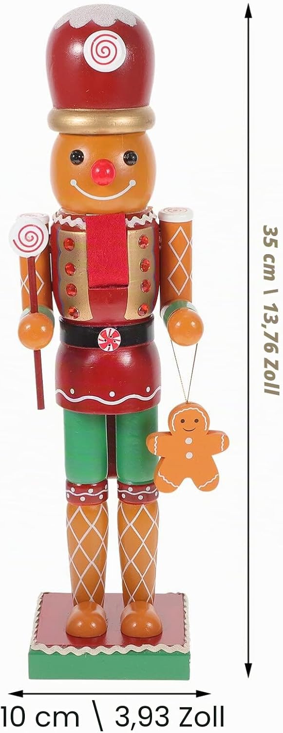 BESPORTBLE Weihnachts-Nussknacker Aus Holz Lebkuchenmann Handgefertigter Nussknacker Aus Holz Weihna