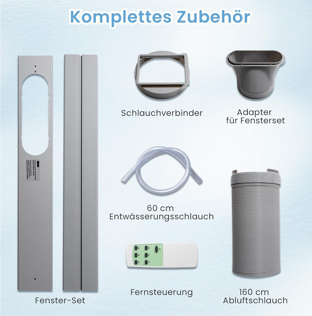 COSTWAY 9000 BTU mobile Klimaanlage mit Abluftschlauch, 4 in 1 Klimagerät mit Kühlen, Ventilator, He