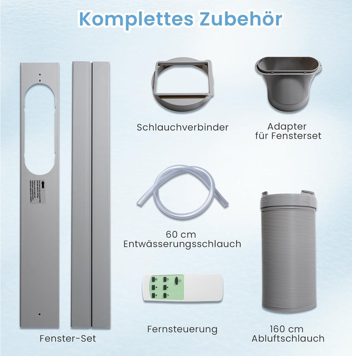 COSTWAY 9000 BTU mobile Klimaanlage mit Abluftschlauch, 4 in 1 Klimagerät mit Kühlen, Ventilator, He