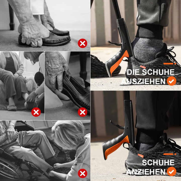 Jellas Faltbare Greifer, 0°- 180° abgewinkelter Arm, 360° drehbarer Kopf, 80cm Langer Greif-Werkzeug