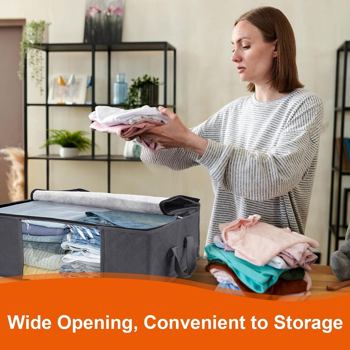 Withosent 6 Stück 35L Aufbewahrungstasche Schrank Organizer Set, Faltbare Kleideraufbewahrung mit Ve