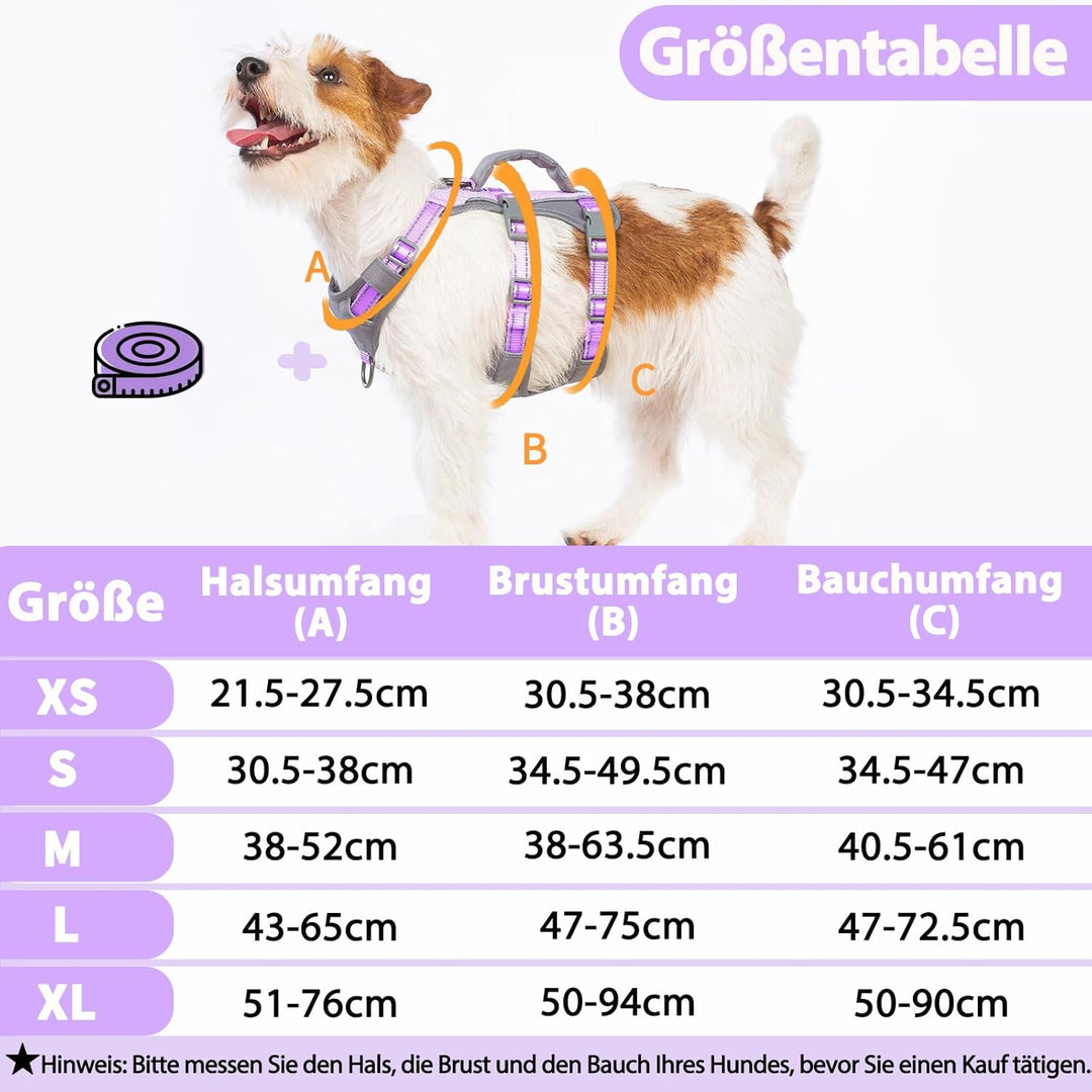 Huntboo Sicherheitsgeschirr Hund Ausbruchsicher, Panikgeschirr für Hunde, Reflektierendes Geschirr H