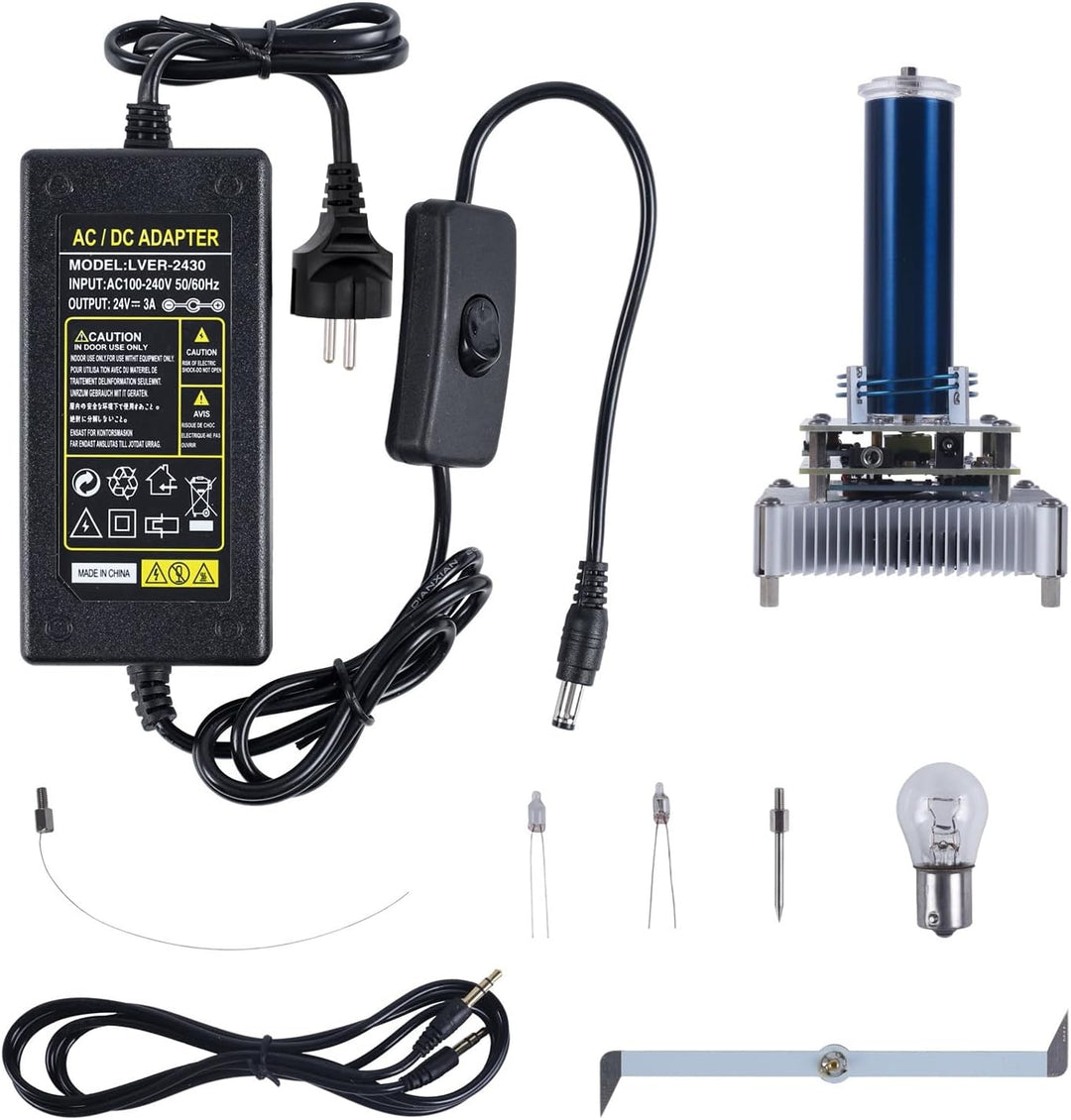DONGKER Musik Tesla Spule, Lichtbogen Plasma Generator, Music Tesla Coil Lautsprecher mit Audiokabel