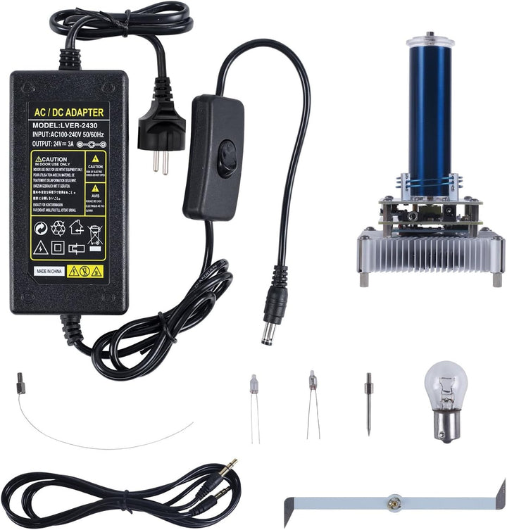 DONGKER Musik Tesla Spule, Lichtbogen Plasma Generator, Music Tesla Coil Lautsprecher mit Audiokabel
