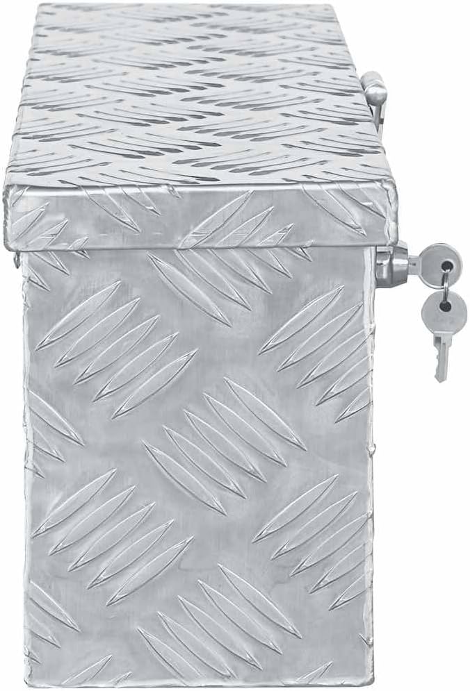 vidaXL Aluminiumkiste Silbern Alubox Aluminiumbox Transportkiste Alukoffer 48.5 x 14 x 20 cm Silber,