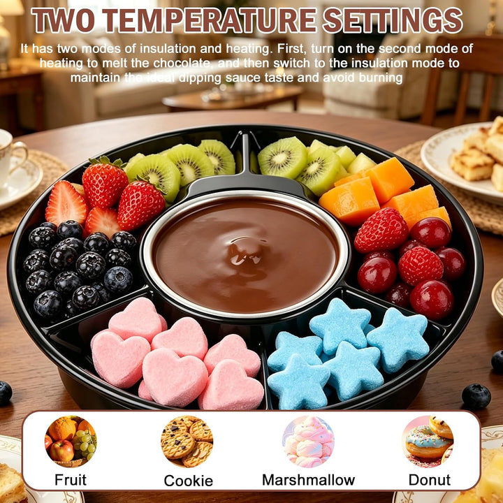 PORFOYO Elektrisches Schokofondue, 280ml Schokoladenschmelzer mit 2 Gabeln, Schokoladen Fondue mit 2