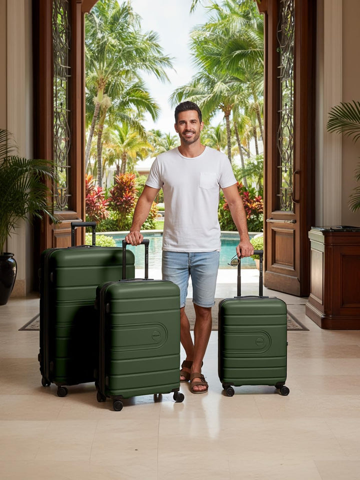 REDOLZ Hartschalen Koffer-Set 3-teilig | alle Koffer 6 cm Dehnfalte | aus hochwertigem, leichtem Pol