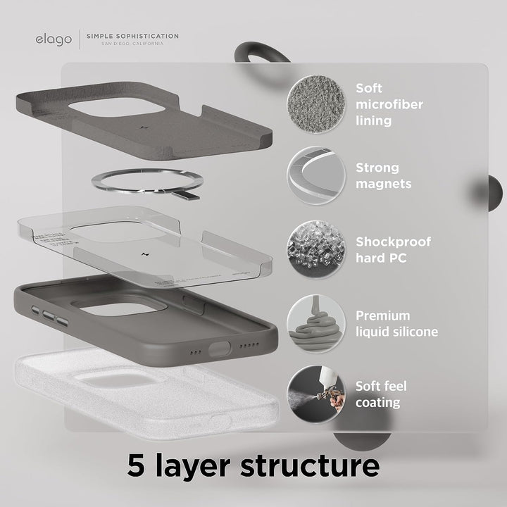 elago Magnetische Silikonhülle Kompatibel mit iPhone 15 Pro Max Hülle, Kompatibel mit MagSafe Alles