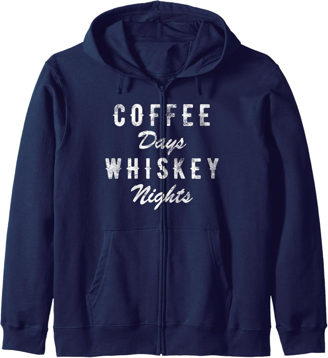 Coffee Days Whiskey Nights Vintage Rustic Kapuzenjacke