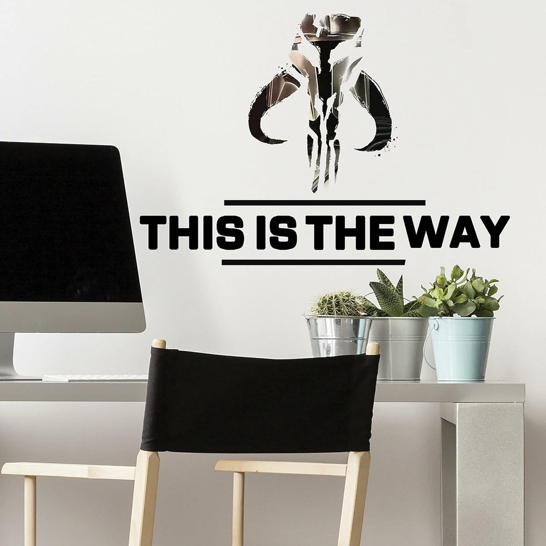Sticker Mural Star Wars : The Mandalorian, logo -This is the way-