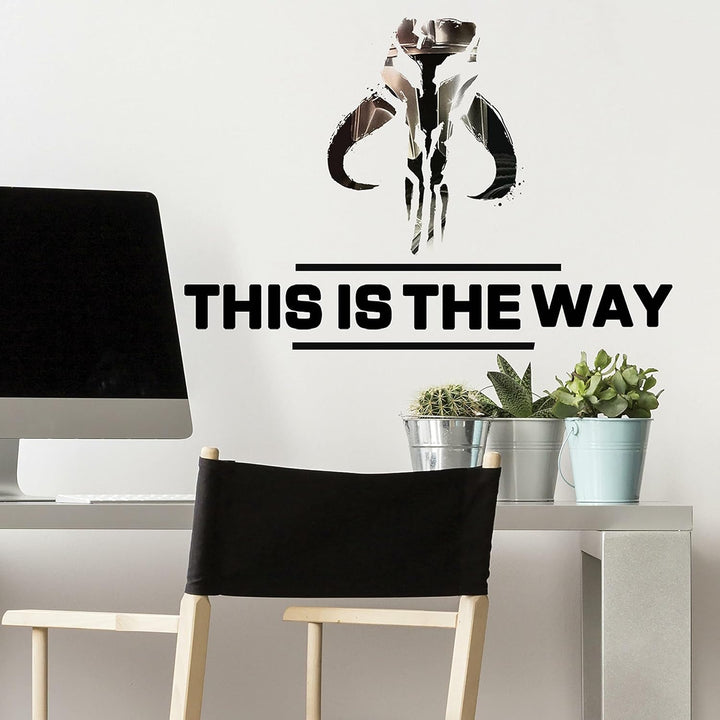 Sticker Mural Star Wars : The Mandalorian, logo -This is the way-