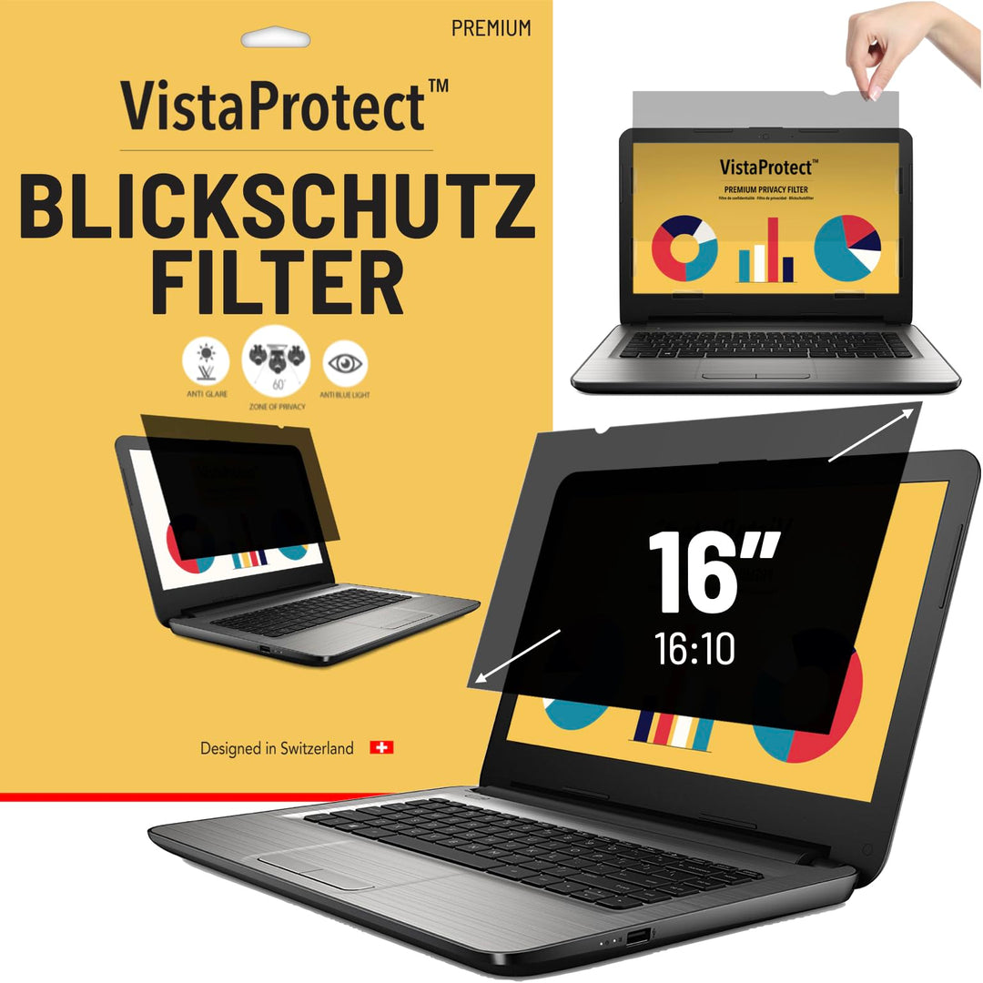 VistaProtect – Premium Blickschutzfilter & Anti-Blaulichtfilter, Privacy Filter Anti Blue Light Blic
