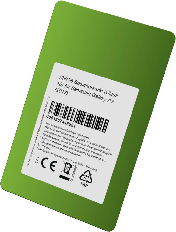 128GB Speicherkarte (Class 10) für Samsung Galaxy A3 (2017) 128GB Class 10, 128GB Class 10
