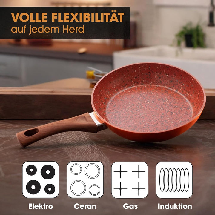 Livington Copper &amp; Stone Pan - Pfanne 28 cm - Bratpfanne Induktion für alle Herdarten - kratzfest, a