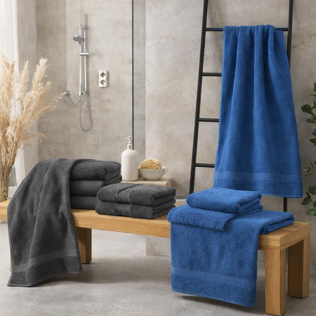 Betz Palermo Handtuch-Set – 6er Handtücher-Set - 2X Liegetücher - 4X Handtücher - 50x100 cm - anthra
