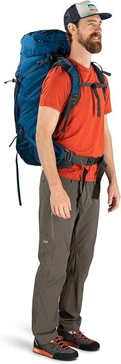 Osprey Aether 65 Trekkingrucksack für Männer Deep Water Blue S-M, Deep Water Blue S-M