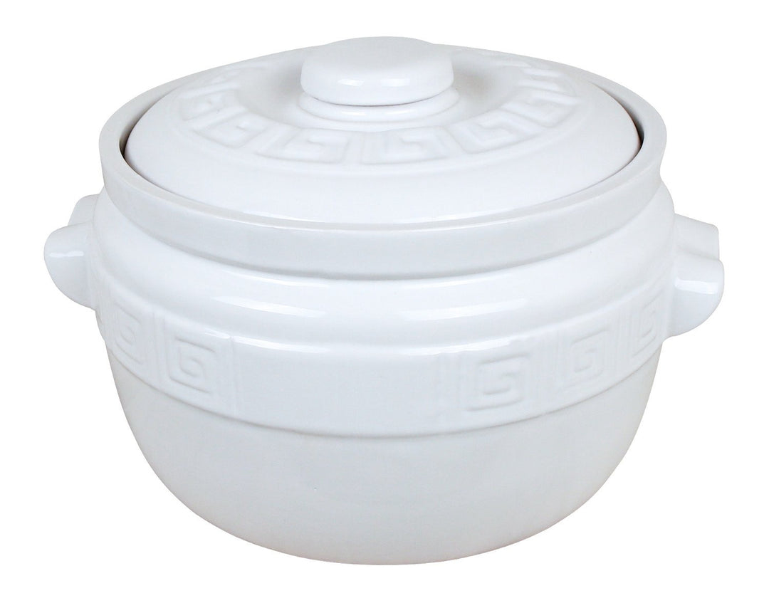 K&K Keramik Kartoffeltopf/Zwiebeltopf 5 Liter - weiss glasiert aus Steingut-Keramik