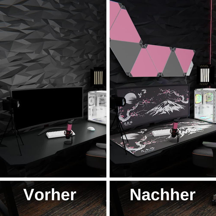Nyfter - 3XL Gaming Mauspad Sakura Schwarz 1200 x 600mm Premium Fuji Mousepad Size Gross vernähte Ka