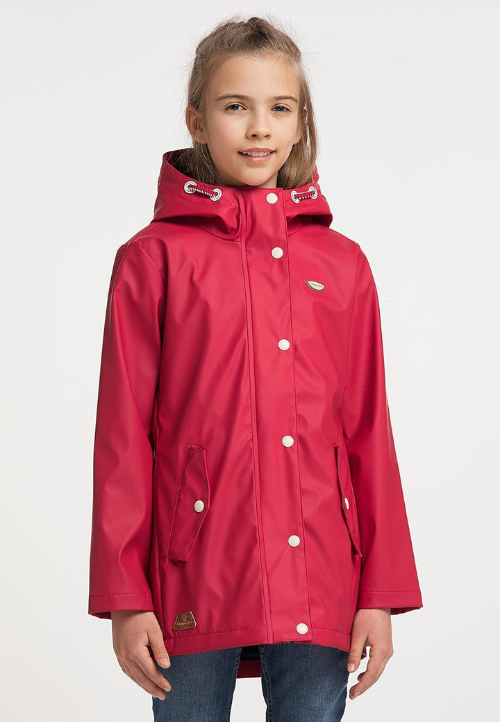 Ragwear Marjanka Mädchen Jacke Regenjacke Übergangsjacke Kinder Regenmantel Mantel Coat 128 Rot, 128