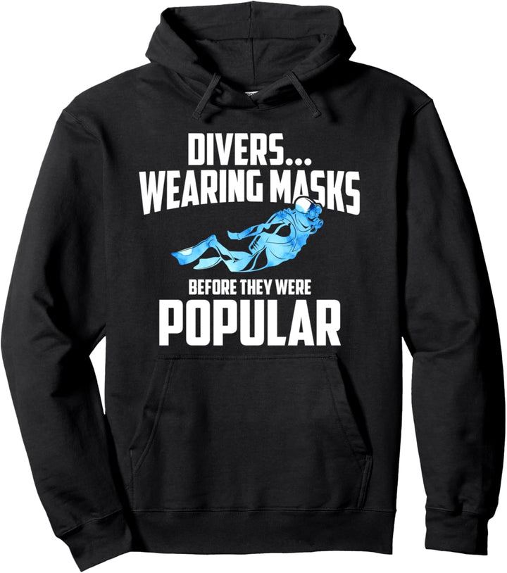 Scuba Diving - Humorous Wearing Mask Scuba Diver Pullover Hoodie